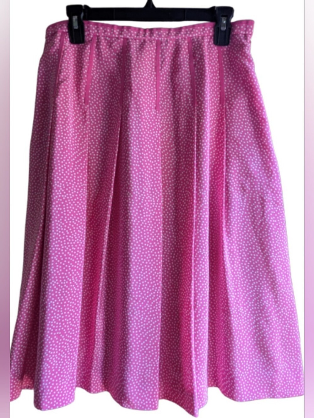 Pendleton 100% Silk Pink Polka Dot A-Line Midi Skirt 12